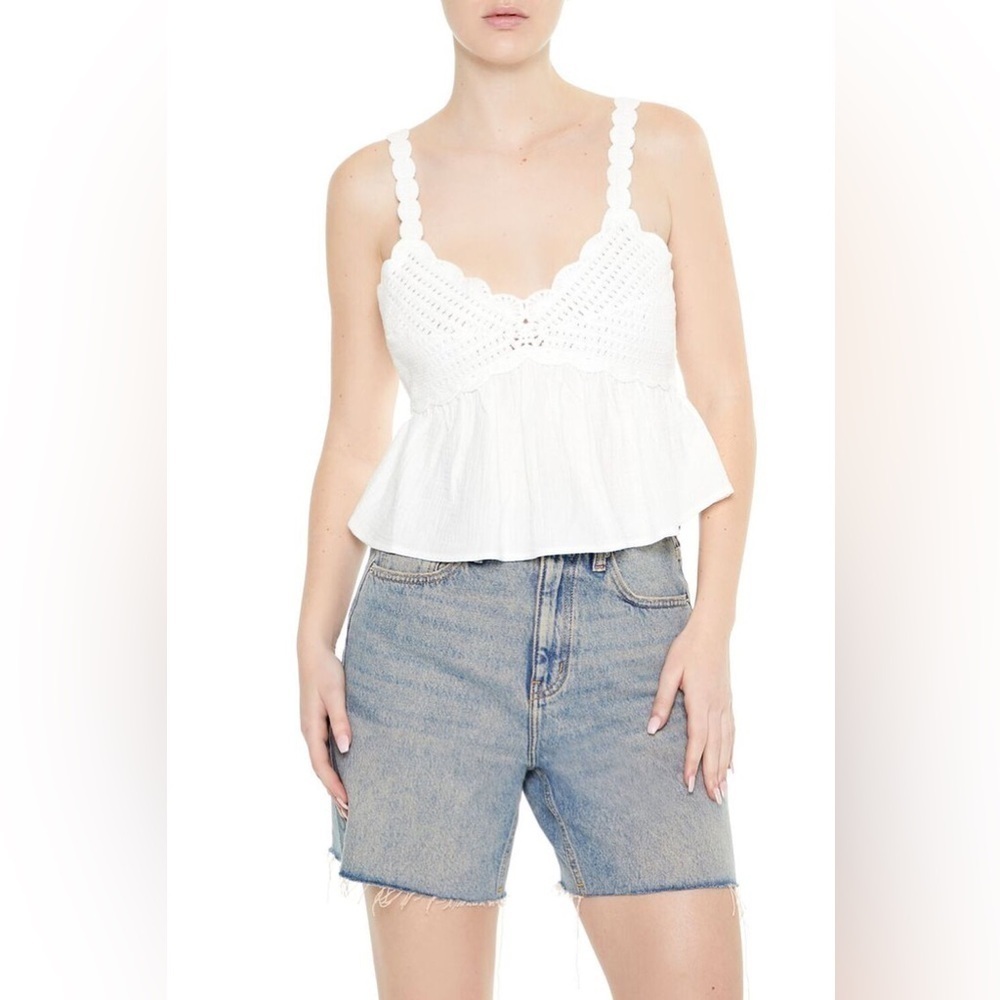 NWT Forever 21 Crochet Flounce Cami Sz Medium